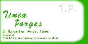 timea porges business card